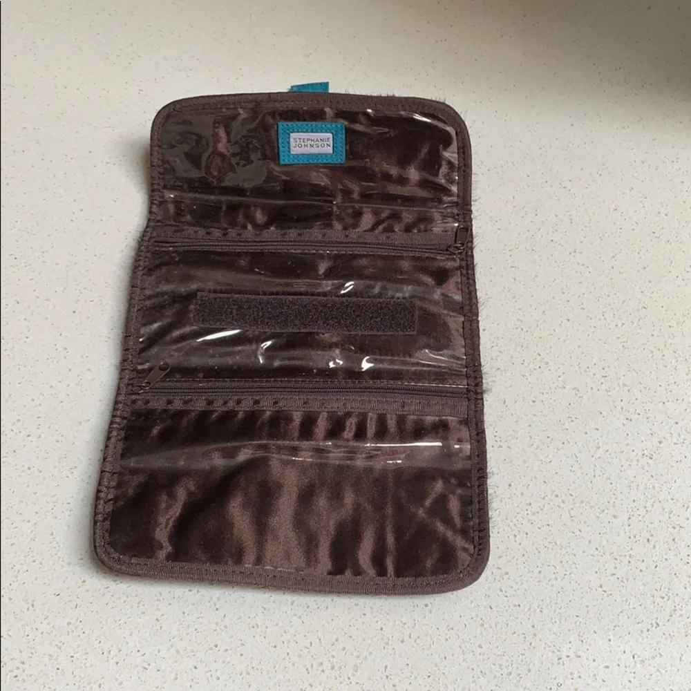 Vintage Stephanie Johnson fur travel cosmetics case